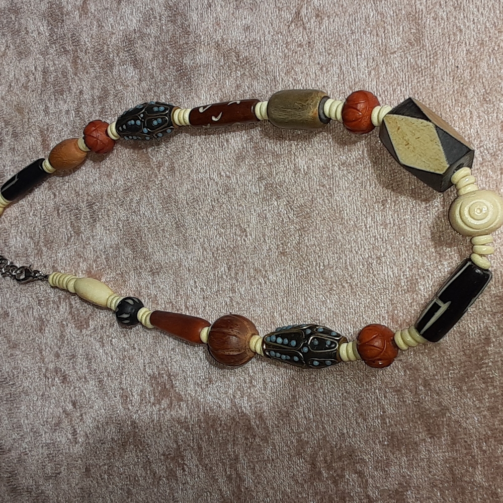 Vintage Boho Hippie festival love wooden mixed media beads Cottagecore